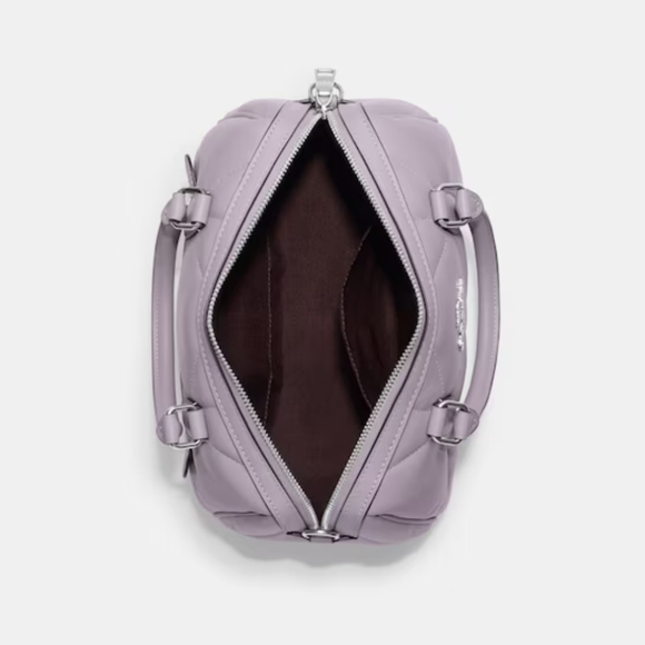 Brand New! Rowan Satchel With Puffy Diamond Quilting in Silver Mist - Picture 3 of 5